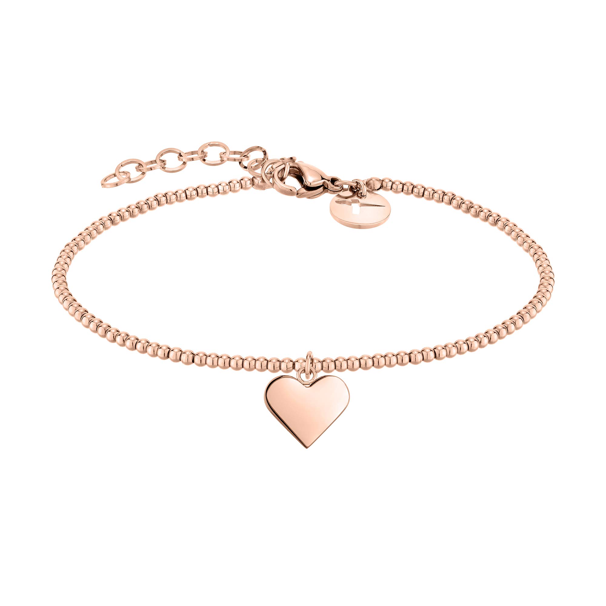 Bracciale Tamaris Con Perline E Ciondolo Cuore, Acciaio Inox IP Oro Rosa, Lunghezza 21 Cm, Regalo In Confezione Originale - 3