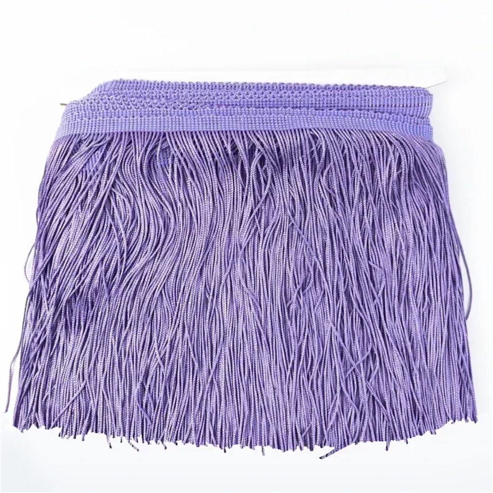 Cinta de encaje tejida con flecos de 10 metros, 10, 15, 20 y 30 cm, con flecos y borlas largas, accesorios de decoración de prendas de vestir