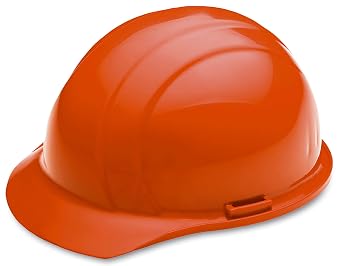 Delta Plus WEL19365HO Americana Non-Vent D-Rotor Ratchet Cap - ANSI/ISEA Z89.1 Type 1 Class E & G, HDPE Cap with 4-Point Nylon Webbing D-Rotor Ratchet Suspension, Hi Viz Orange