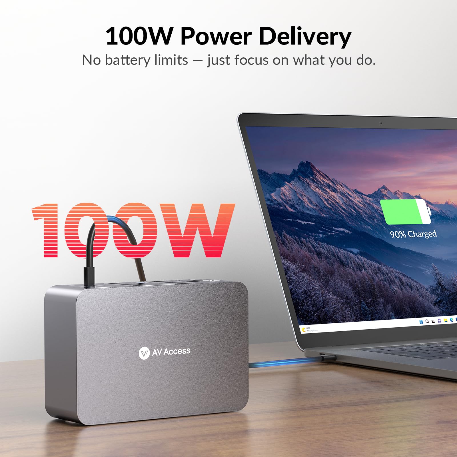 AV Access 8K KVM Switch 3 Monitors 2 Computers, Laptop + Desktop KVM Docking Station, 100W PD, GbE, 2xUSB 3.2 10Gbps USB C Hub, SD Reader & Remote Switcher for HP, Dell, Chromebook, PC, and More