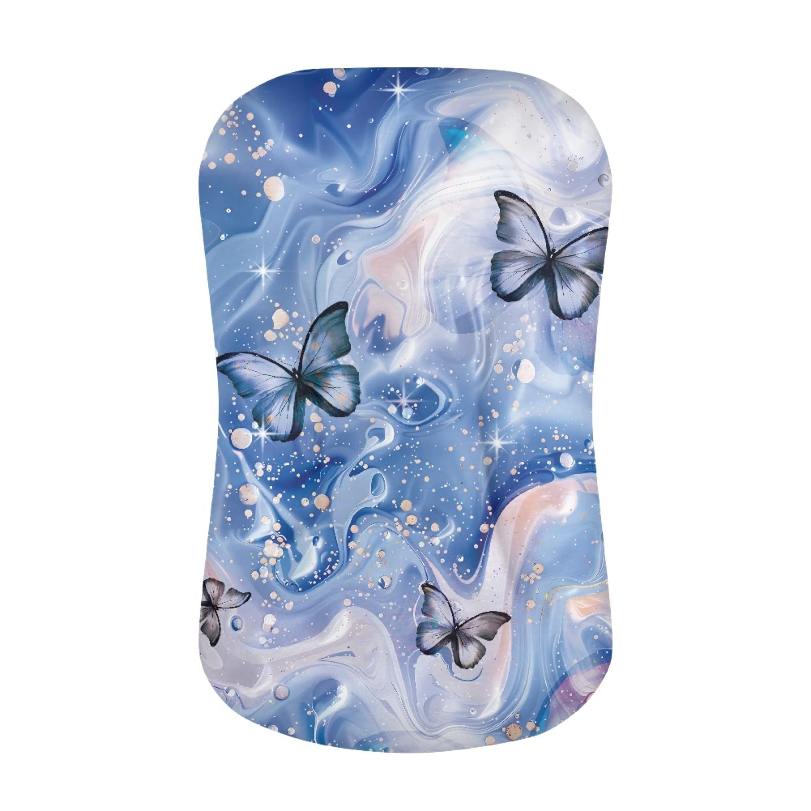 Zanxiantu Blue Marbled Butterfly Snuggle Me Organic Lounger Cover Baby Lounger Pillow Cover for Newborn Baby Sleeping Loungers Nest Breathable Changing Table Cover