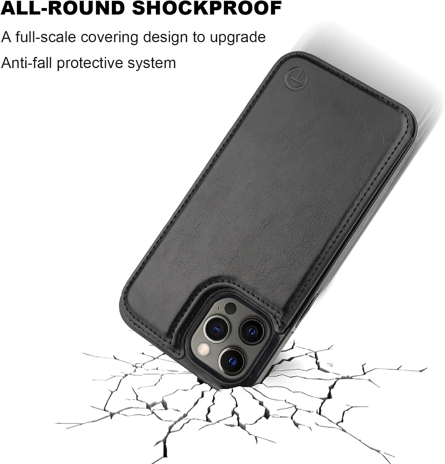 ONETOP Compatible with Magsafe for iPhone 12 Pro Max Wallet Case with Card Holder, PU Leather Kickstand RFID Blocking Case, Double Magnetic Clasp and Durable Shockproof Cover 6.7 Inch (Black) - Image 8