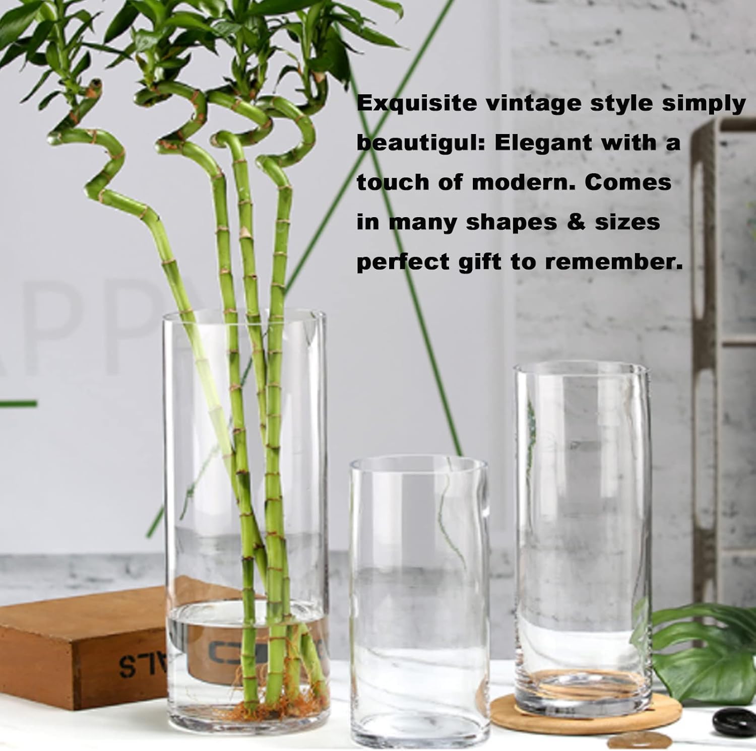 Cylinder Vase Bulk Clear Esmiome - Cylinder Vases for Centerpieces 2 Sets (8Pcs) Hurricane Floating Candle Holder, Glass Vases for Flowers, Decorative Centerpiece for Wedding, 4''+6''+8''+10''(High)