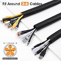 Vista 2 de Tubo Protector de Cables de 40 Pies de 1 Pulgada, Tubo Divisible para Organización de Cables, Conducto de Cables, Tubo Protector de Cables – Negro