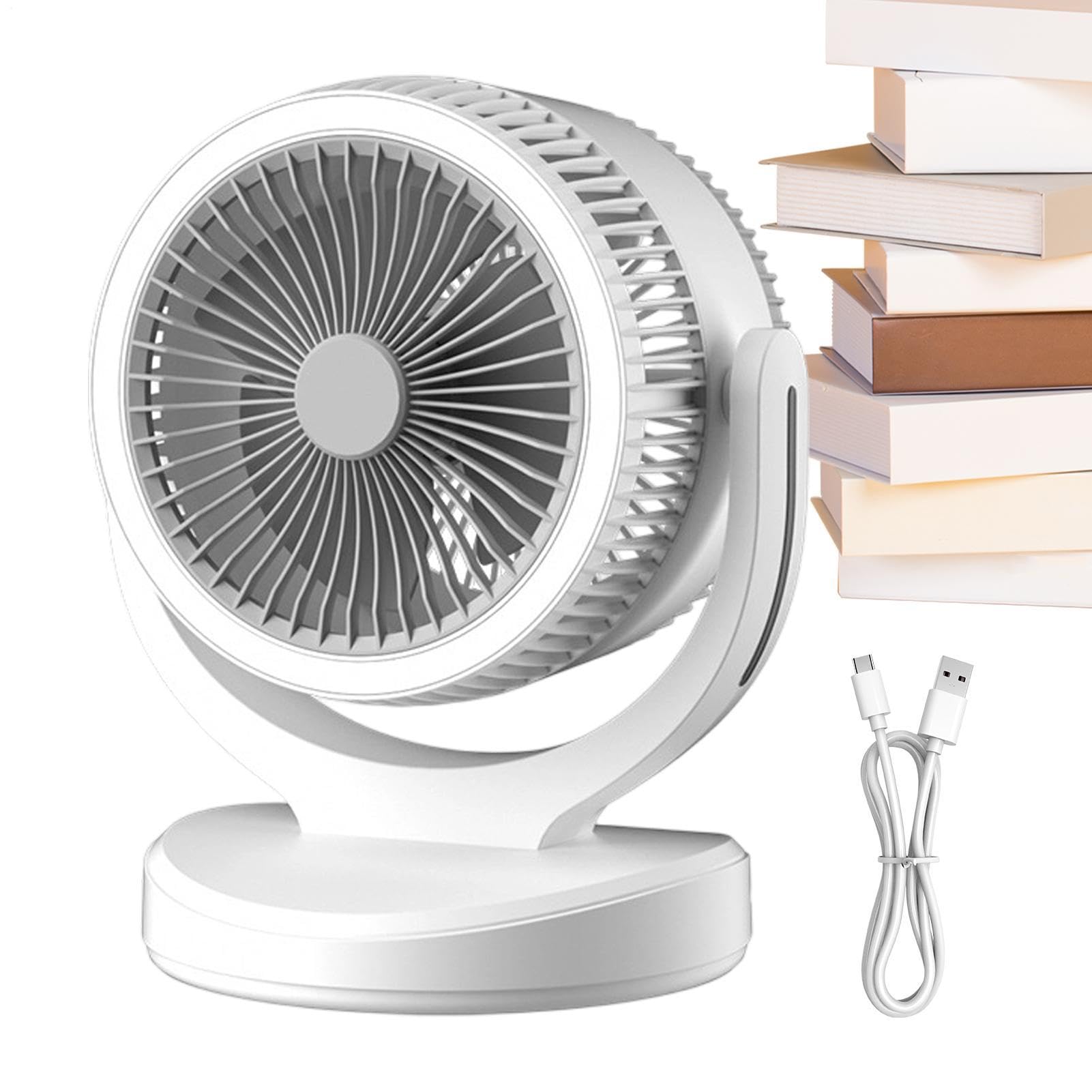 Ventilatori da tavolo per la camera da 3 Velocità Silenzioso con Luce LED | Ventilatore Personale per Comodino Per Interni, Studio, Camera, Soggiorno, Dormitorio E Ufficio