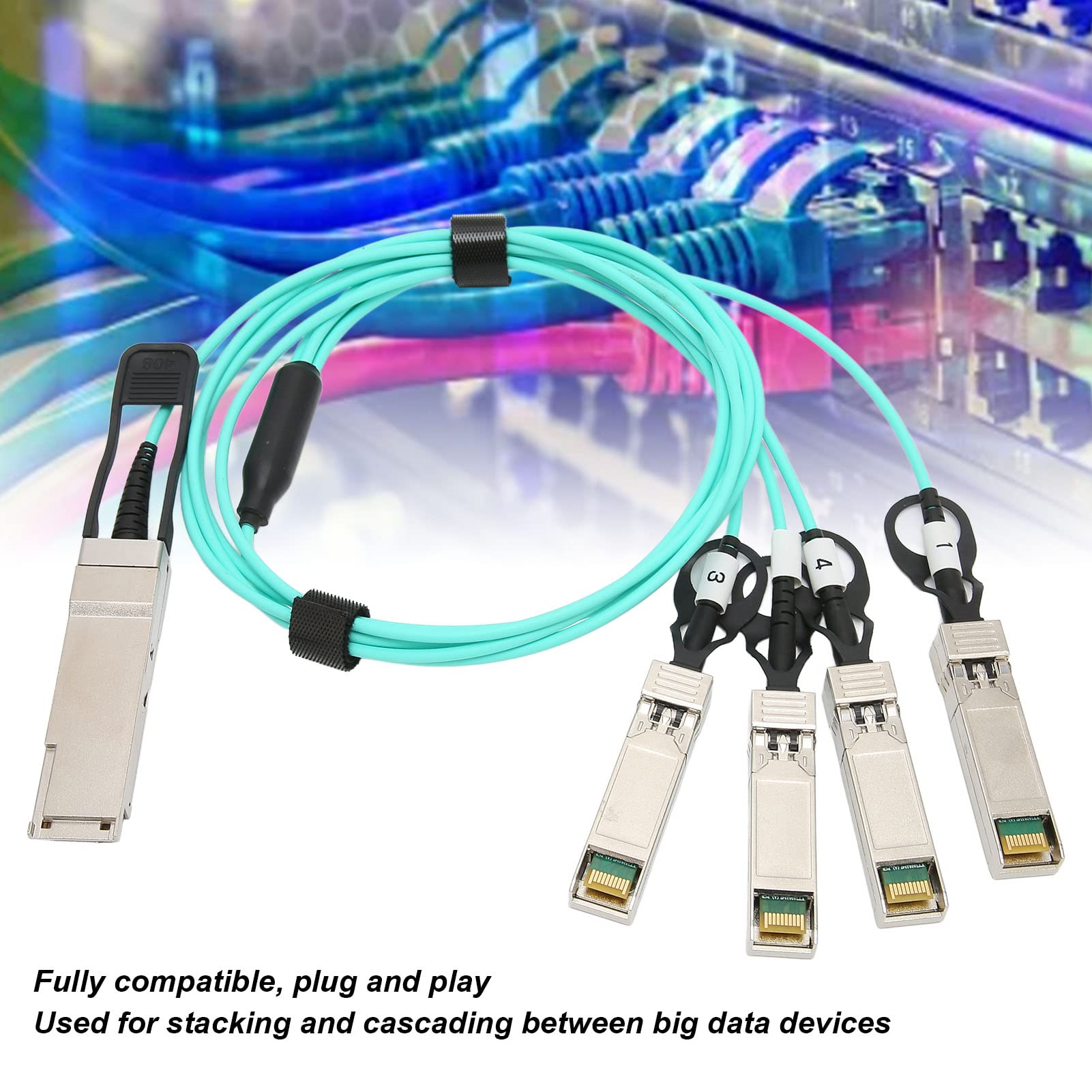 Ejoyous 40G QSFP+ do 4 SFP+ Kabel Rozdzielczy, 1m