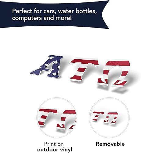 Miniatura 3 de Adhesivo Alpha Tau Omega, letra griega de Estados Unidos, 2 pulgadas de alto para ventana, laptop, computadora, automóvil, fraternidad ATO