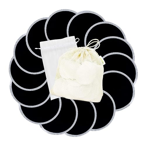 Miniatura 33 de wegreeco Almohadillas para lactancia materna (paquete de 14) + bolsa de lavandería y bolsa de almacenamiento de viaje, opción de 4.7 pulgadas, Pasta