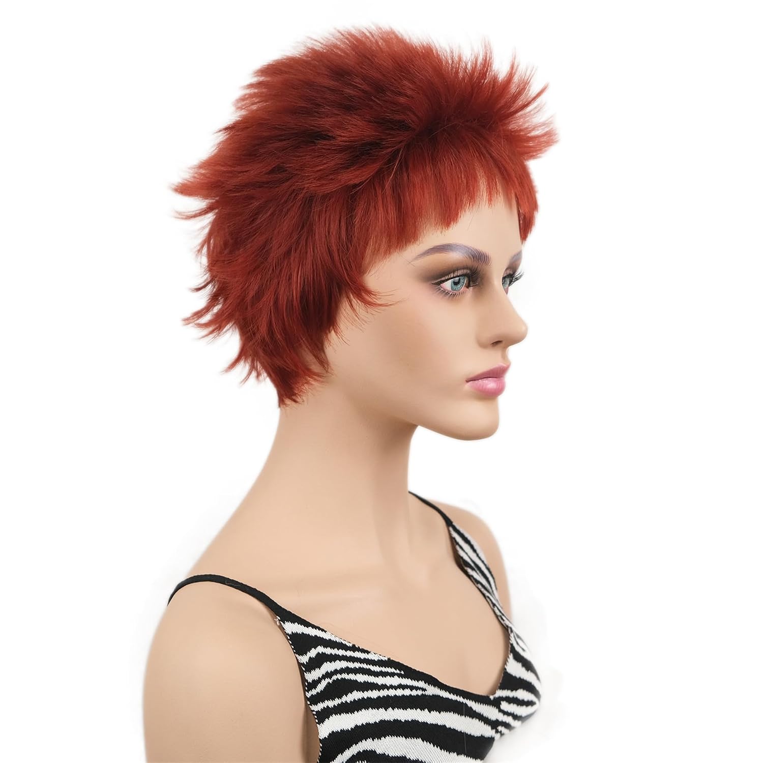 Wiginway 8" Short Straight Wigs Red Women Bomb Wig Halloween Costume Cosplay Party Hair