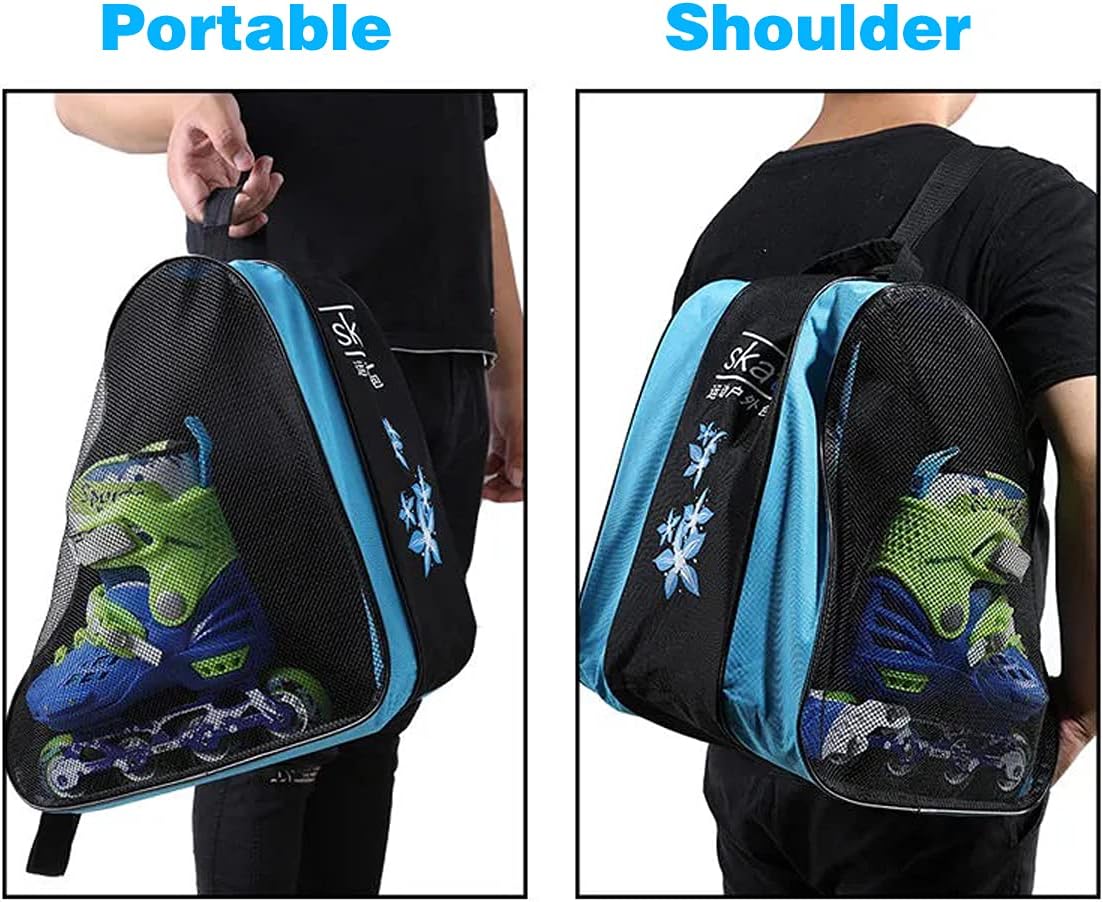 Multi-Pocket Unisex Roller Skate Bag Breathable Oxford Cloth Skating Shoes Storage Bag Kids Roller Skate Bag Roller skate storage tote bag (Rose) : Sports & Outdoors