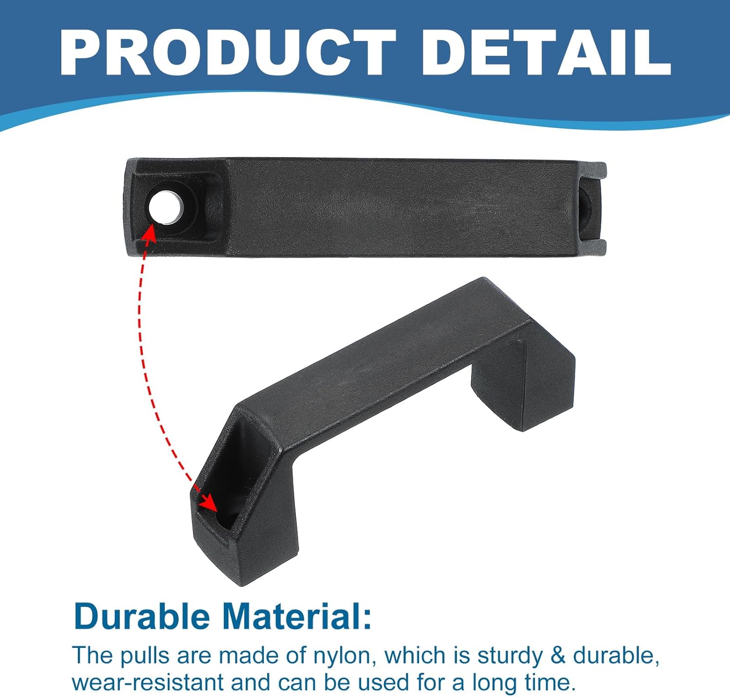 PATIKIL Plastic Pull Handles 90mm Hole Centers, 2 Pcs Square Drawer Pulls Kitchen Hardware for Luggage Mechanical Equipment Door Cupboard Handle, Black