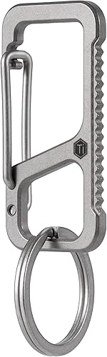KeyUnity KM06 Llavero mosquetón clip, antipérdida de titanio de liberación rápida, organizador de llaves de 2 pulgadas, resistente para hombres y