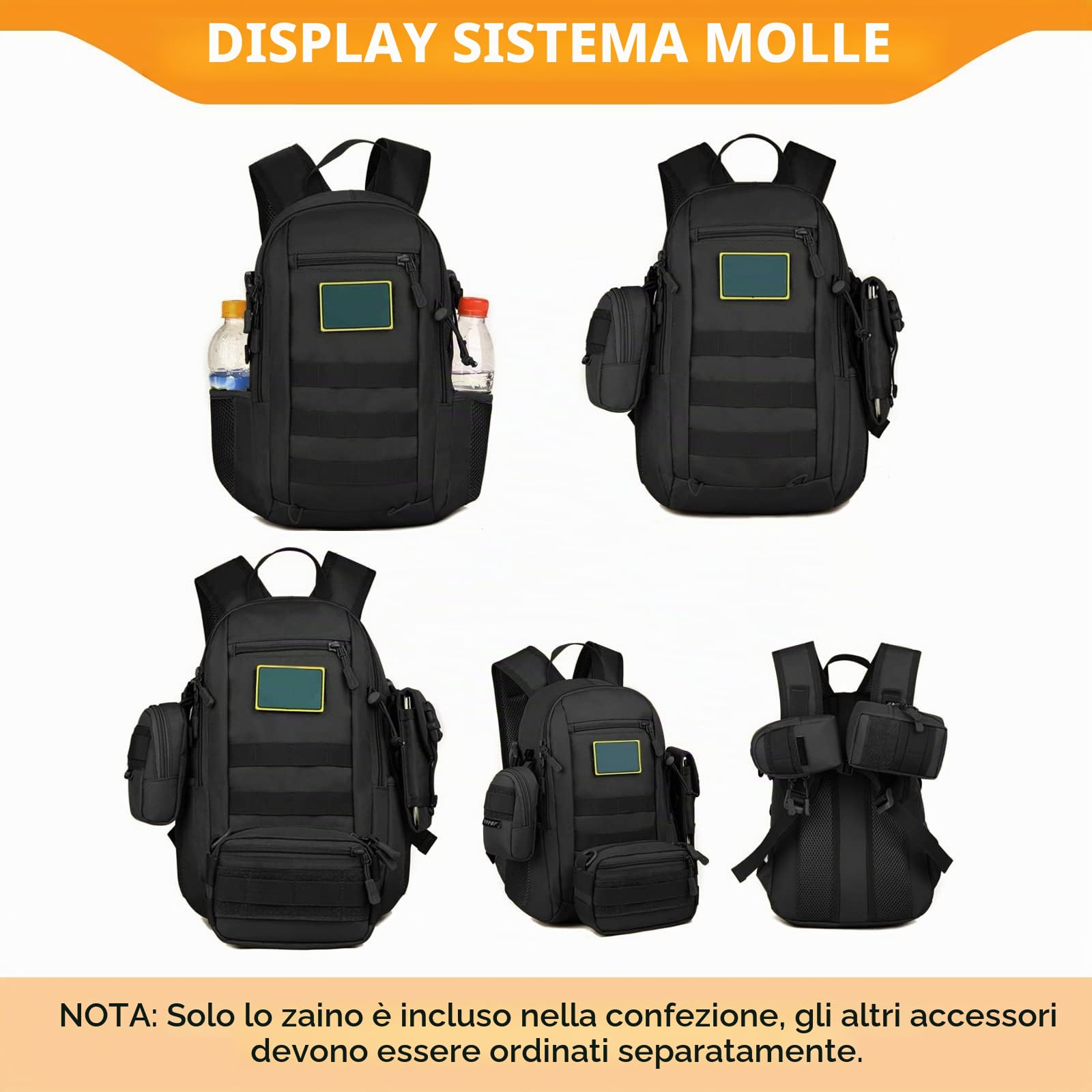 HUNTVP Mini Zaino Uomo 12L/ 15L/ 20L/ 30L Tattico Militare Zainetto Molle per Trekking Campeggio Escursionismo Ciclismo Viaggio Sport
