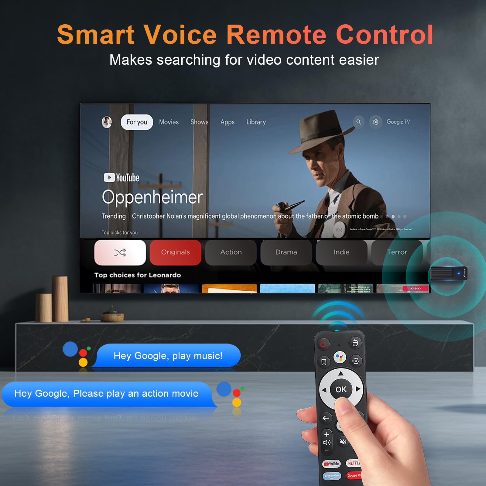 TV Stick Android 14.0 2026 4K Ultra HD TV-Stick 2 GB RAM 16 GB ROM RK3518 CPU Unterstützt 2,4/5GHz WiFi 6 BT 5.0 3D HDR10 Smart TV Box Streaming Media Player mit Assistant Sprachfernbedienung