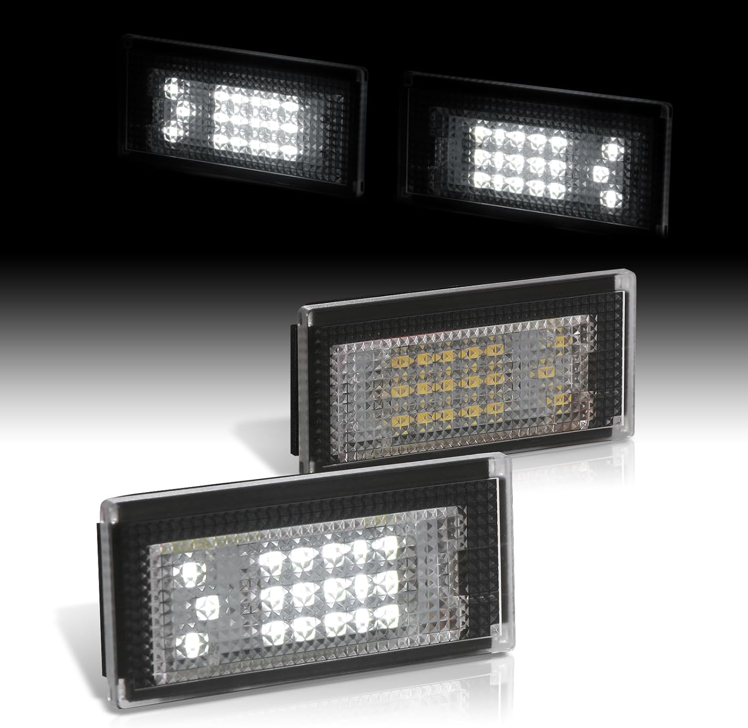 AJP Distributors 2PCS Rear Bumper White SMD LED License Plate Lights Lamps Assembly Pair Compatible/Replacement For Mini Cooper S R50 R53 Hatchback R52 Convertible 2002 2003 2004 2005 2006 2007 2008