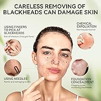 Vista 3 de LANBENA Máscara eliminadora de puntos negros de carbón de bambú mejorada 2.0, 60 tiras nasales, despega y purifica los poros, limpieza profunda