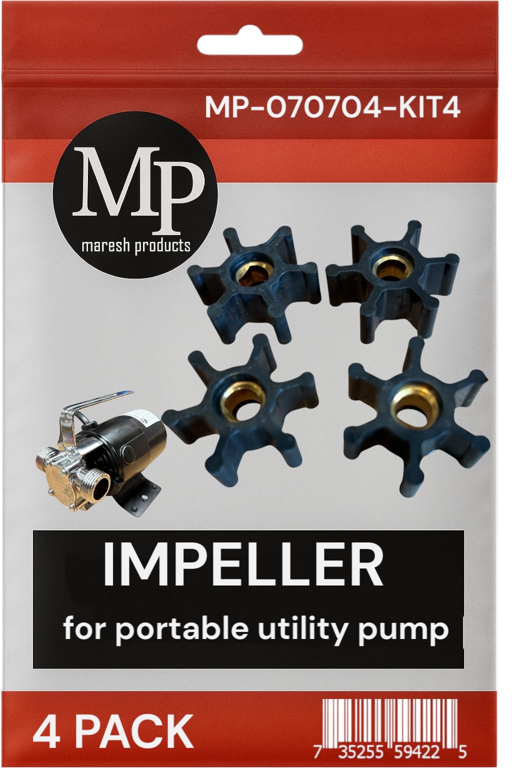 Pompe utilitaire Maresh Products MP Mini 4 rotors de rechange