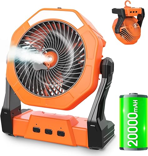 Miniatura 12 de Ausic Ventiladores de niebla portátiles, ventilador de enfriamiento rosa para exteriores, para patios