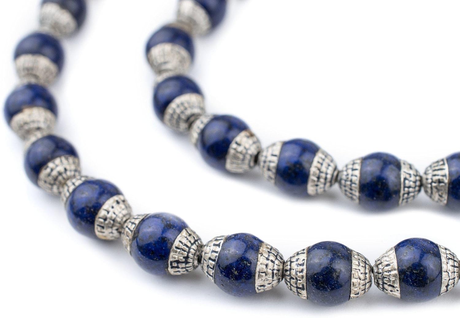 The Bead Chest Capped Carnelian with Silver Gemstone Beads, Full Strand of Round Nepalese Stone Beads, Great for DIY Jewelry Necklace & Bracelet Making