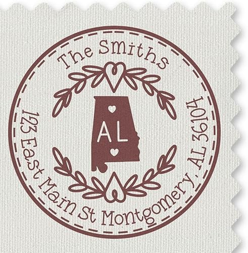 Miniatura 259 de Round State Love - Sello de dirección de devolución para Texas, uso con almohadilla de sello, mango de madera, sello de dirección de Texas