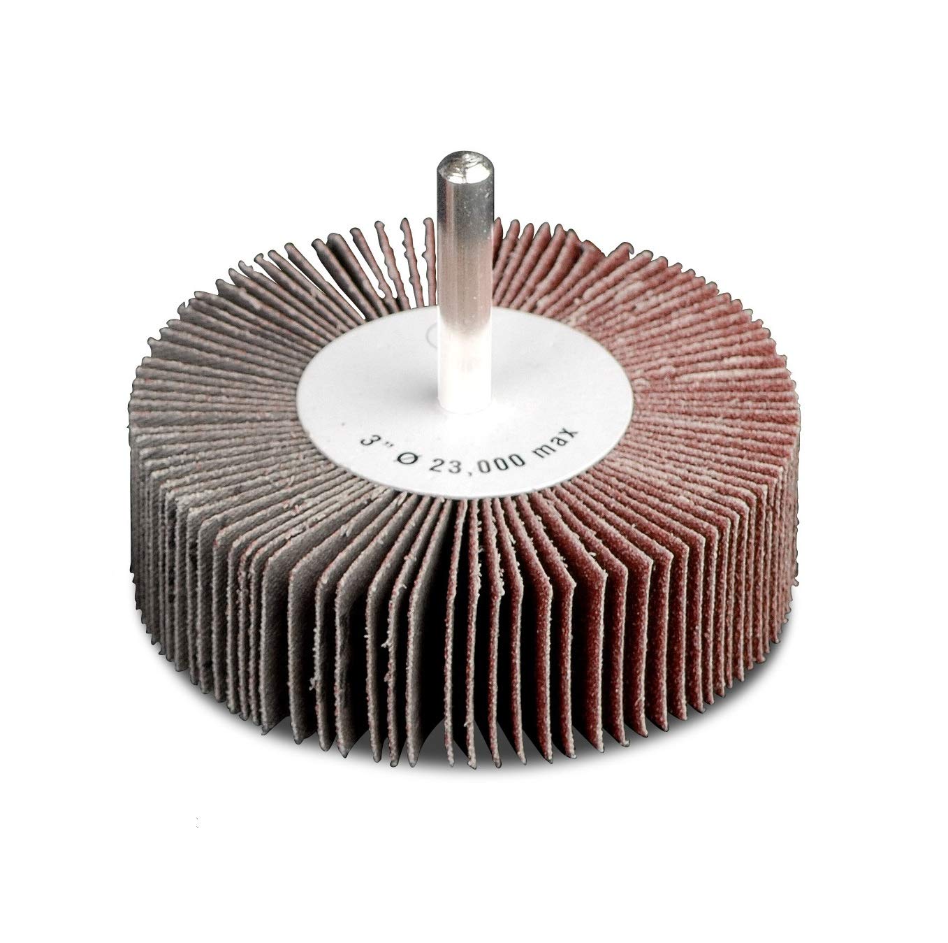 3" X 1/2" X 1/4" Shank Flap Wheel, Aluminum Oxide 120G, A-Prime Long Life, Box of 10