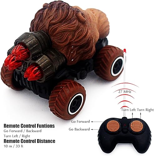 Miniatura 8 de Tipmant Lindo vehículo de control remoto de juguete de coche a control remoto realista animales regalos de cumpleaños para niños (tigre amarillo)