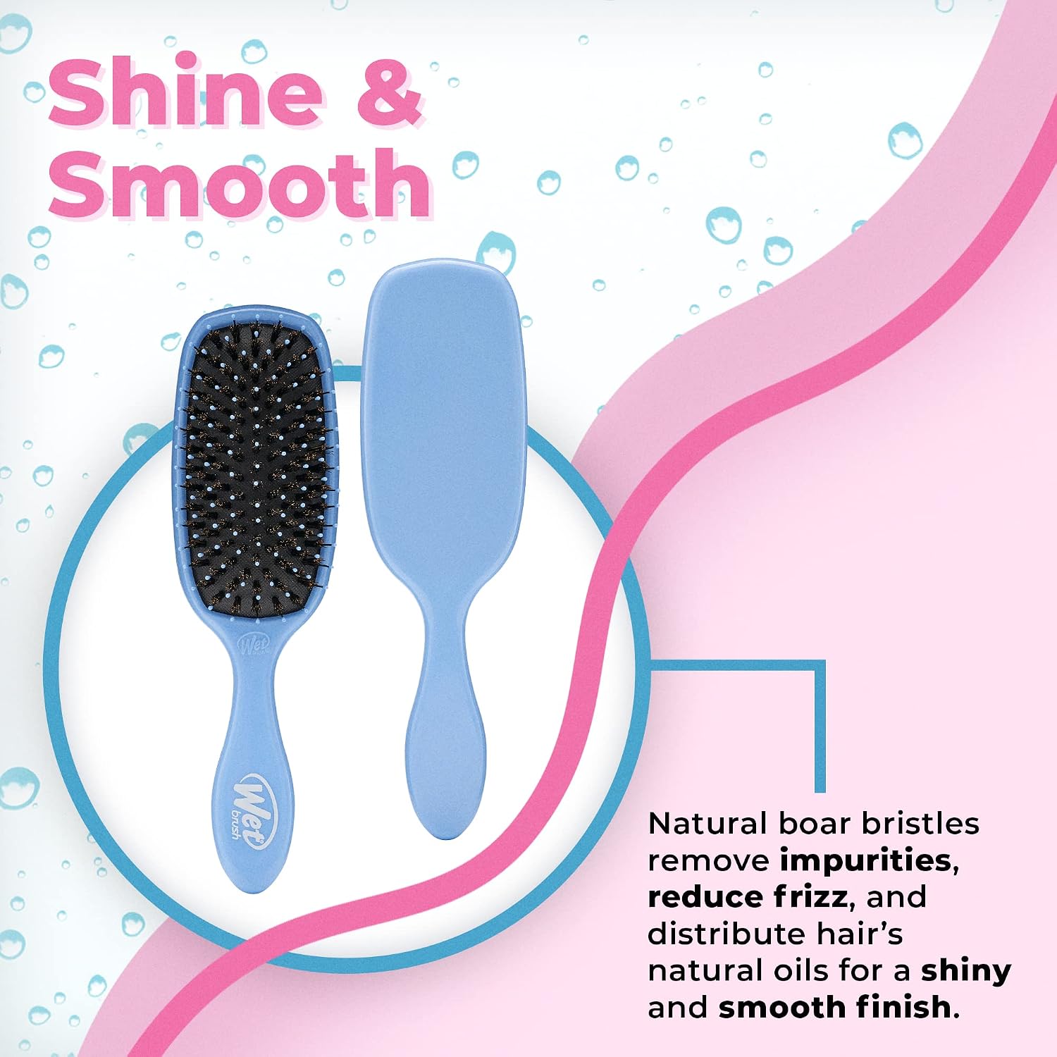 WetBrush Shine Enhancer Brush with Soft Intelliflex and Natural Boar Bristles to Help Distribute Hairs Natural Oils - Image 5