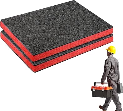 Foam Organizer for Toolbox, 2 Piece Tool Foam Organizer, Non-Slip Mat Cutable Liner Pad for Cabinet Drawers Storage Camera Craft Chest