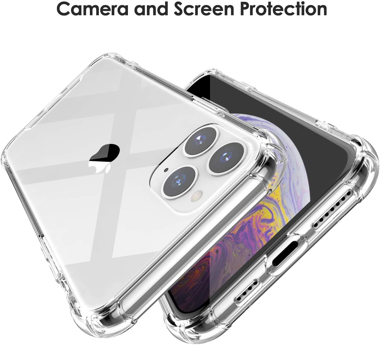 Shamo's iPhone 11 PRO MAX Case, Crystal Clear Anti-Scratch Shock Absorption Cover, TPU Bumper with Reinforced Corners