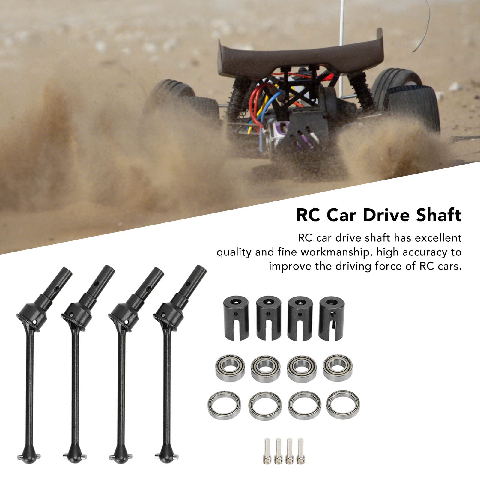 RC CVD-Antriebswelle, Hartstahl, verschleißfest, langlebig, Hochleistungs-Getriebewelle für Maxx WideMaxx 1/10 RC-Autos, Schwarz, 4 Stück