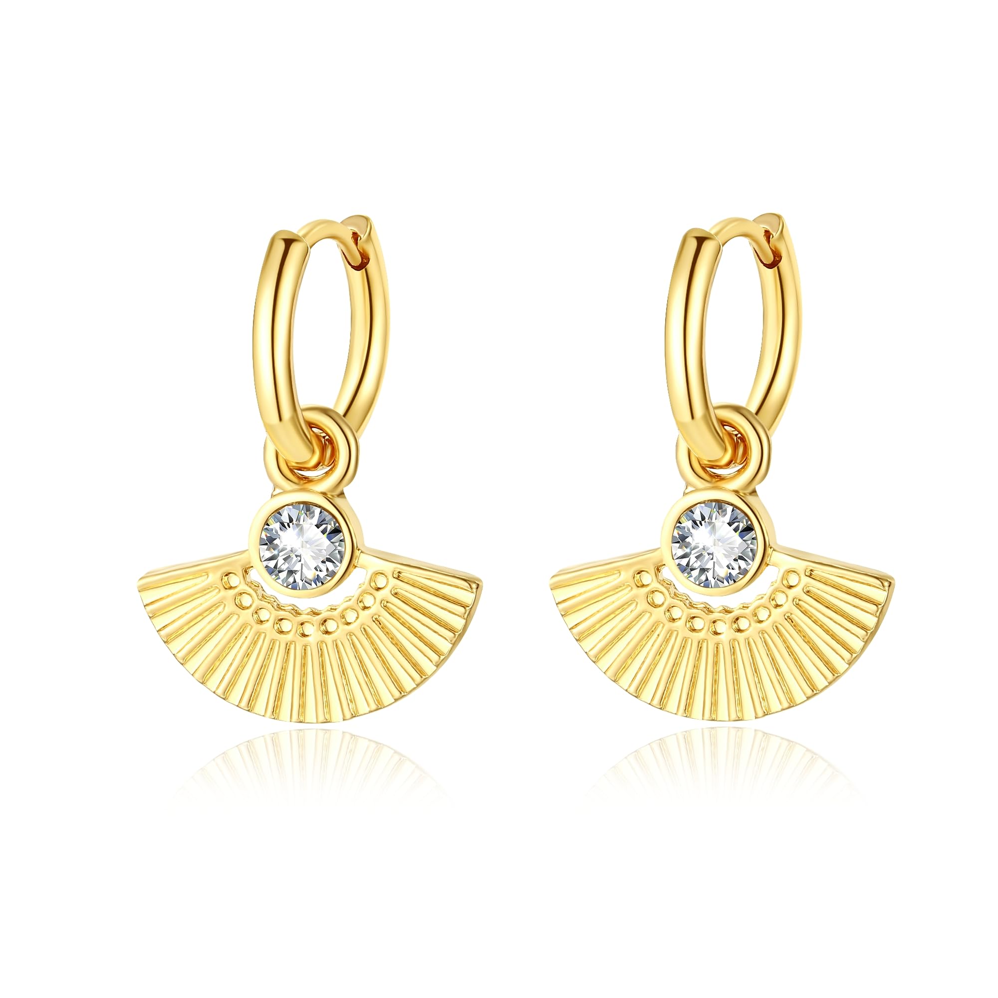 Gold Small Hoop Earrings for Wome | 14K Gold Plated Dainty Small Huggie Earrings S925 Sterling Silver Post Lightweight Drop/Dangle Huggie Earrings