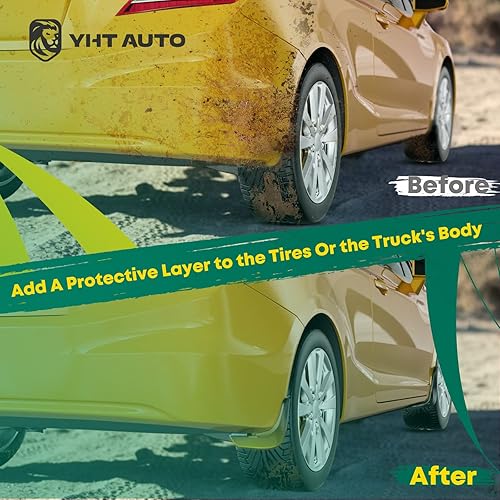 Miniatura 5 de YHTAUTO Juego de 4 guardabarros de repuesto para Cadillac CTS 2014 2015 2016 Sedán, delantero y trasero LH RH, negro