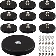 ULIBERMAGNET 10Pack Anti-Scratch Neodymium Magnet with Rubber Coated and M4 Female Thread,Super Strong Magnetic Mounting for Lighting,Camera,Tools and equipement