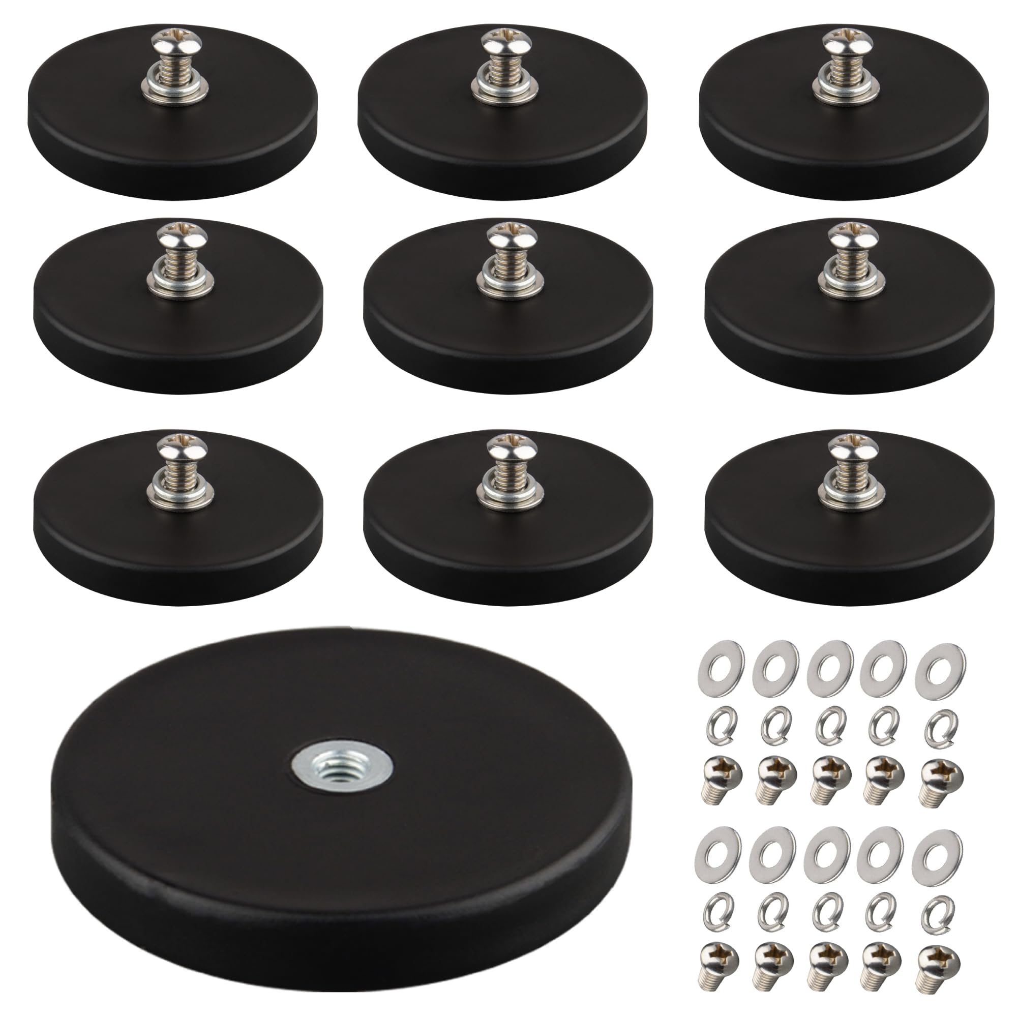 ULIBERMAGNET 20Pack Rubber Coated Magnet,Strong Neodymium Magnet Base with M4 Female Thread,Strong Magnetic Mounting for Lighting,Tools and equipement — Amazon image 13