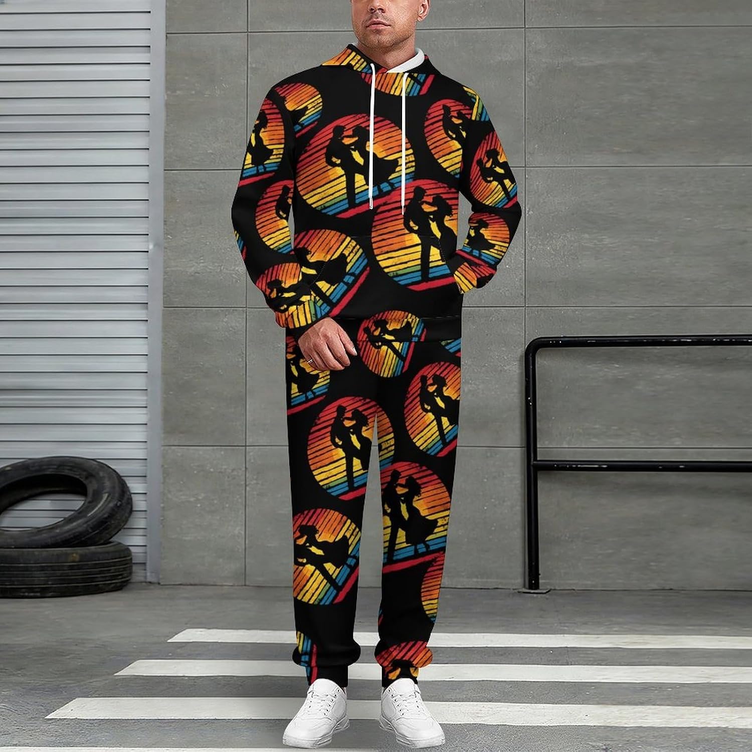 Salsa Dancing Dancer Vintage Adult 2 Piece Tracksuits Hoodie Sweatshirt And Joggers Sweatpants Sweat Suit Outfits