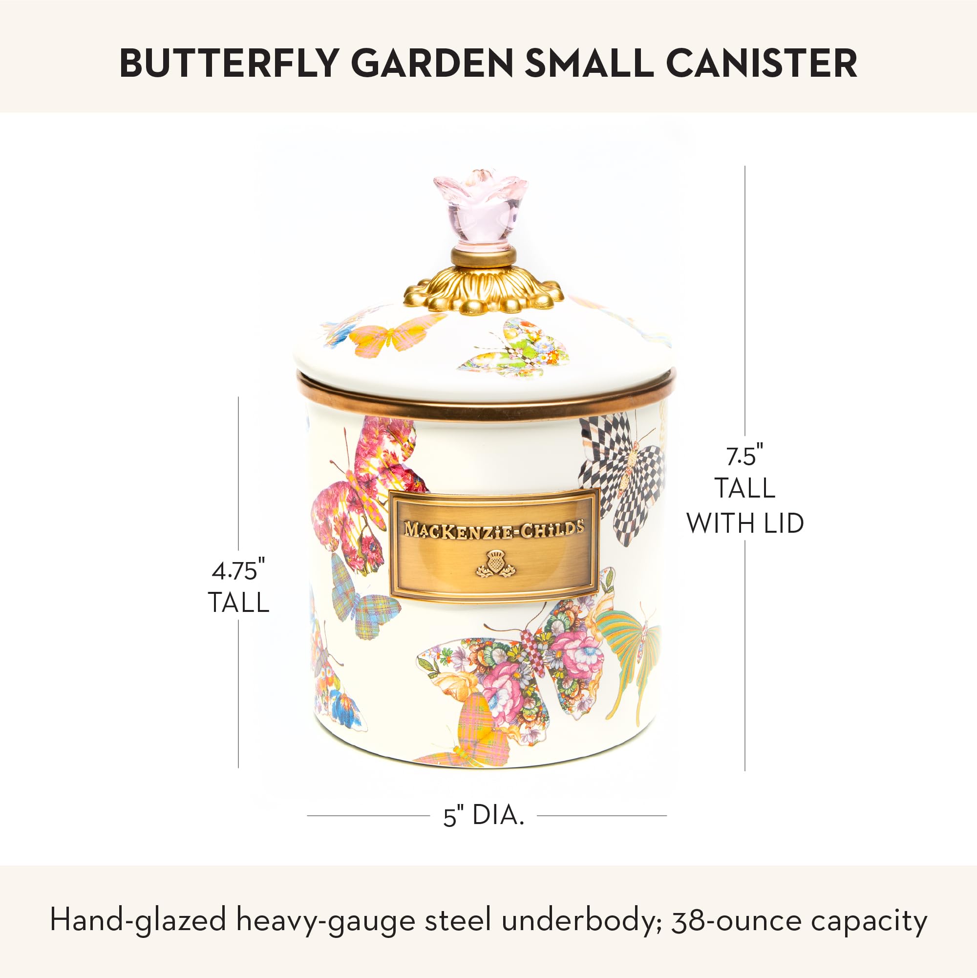 Amazon.com: MACKENZIE-CHILDS Butterfly Garden Enamel Canister