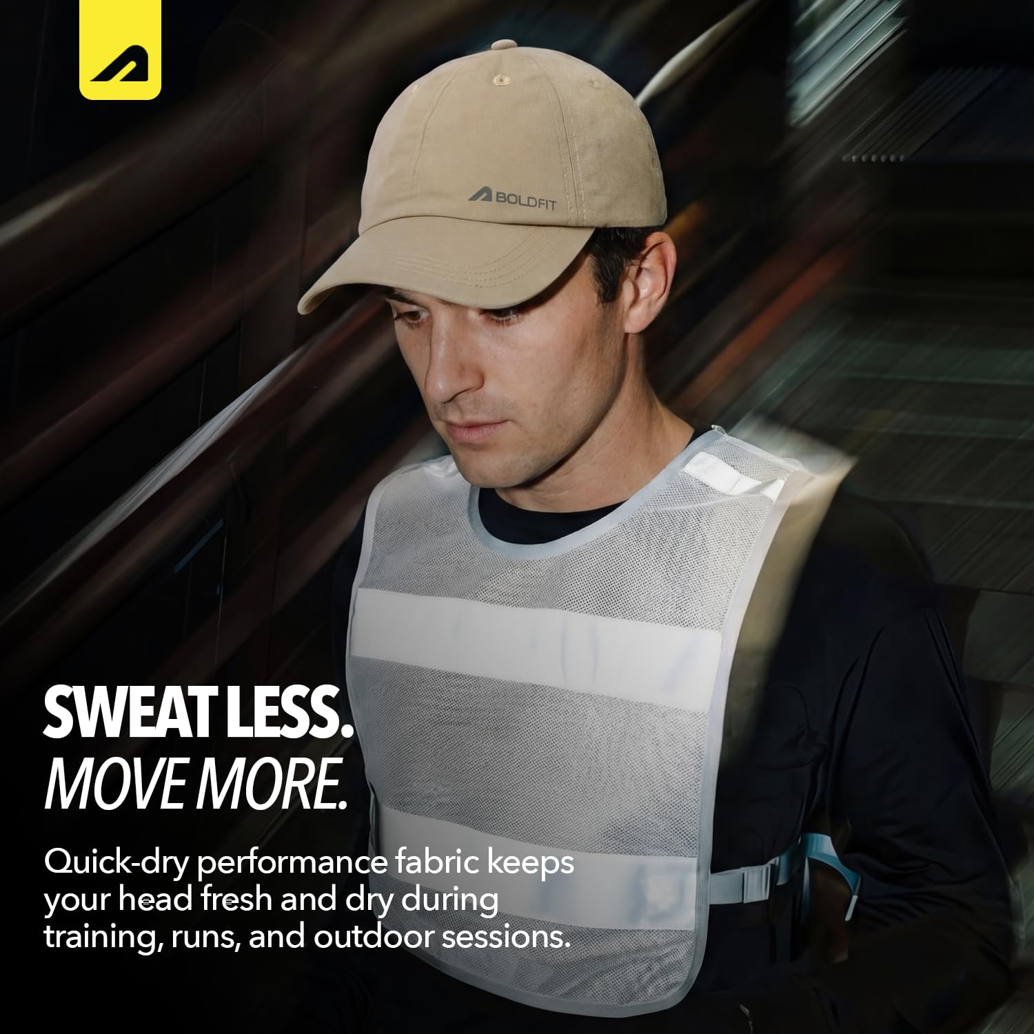 Boldfit Sports Cap for Men & Women, Lightweight Quick Dry Foldable Baseball Cap with Adjustable Strap, Breathable Sun Protection Hat for Running, Gym, Cricket, Travel & Outdoor Activities