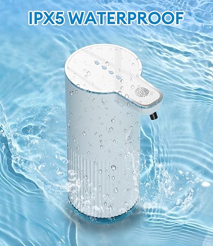 Miniatura 6 de Dispensador automático de jabón líquido, dispensador de jabón de manos recargable sin contacto para montaje en pared, 11.8 onzas y 4 engranajes