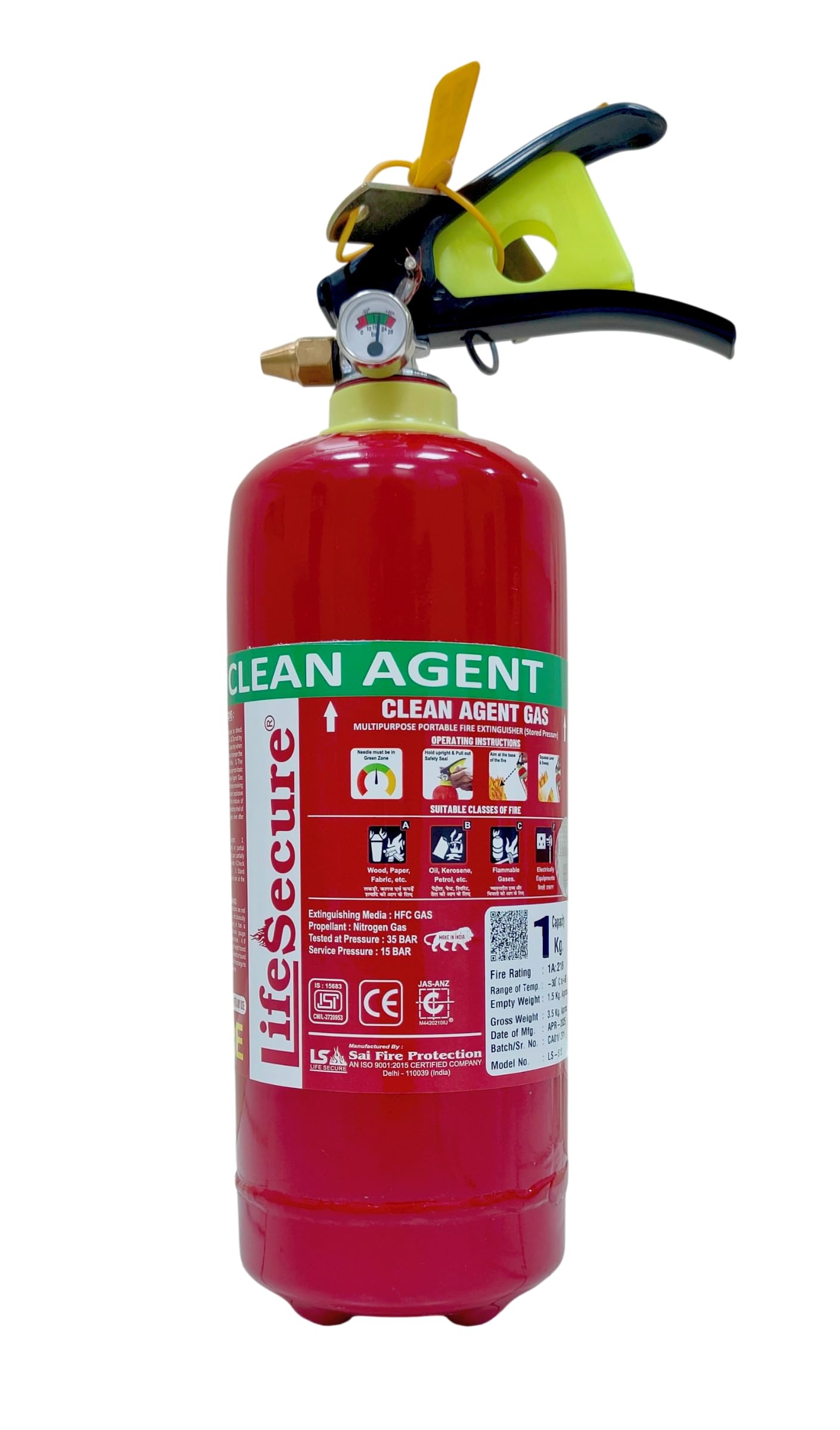 Fire Extinguisher Clean Agent Fluoroketone (FK-5-1-12) 1 Kg | Mild Steel-image-39