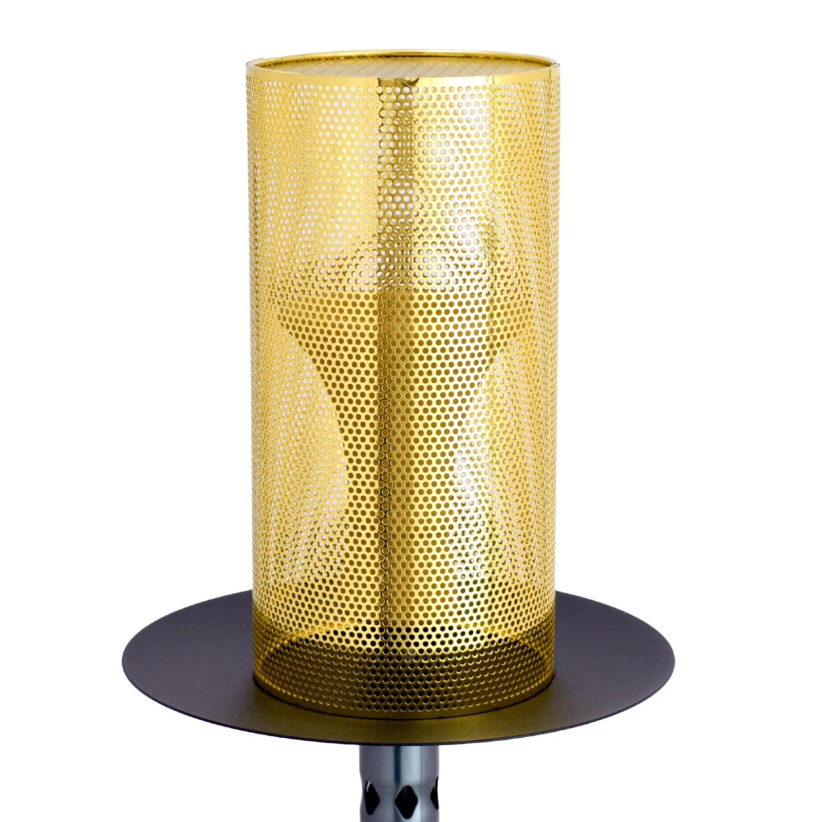 Premium Hookah Wind Cover - Universal Metal Wind Shield Heat Management Accessory for Outdoor Shisha Sessions Gold