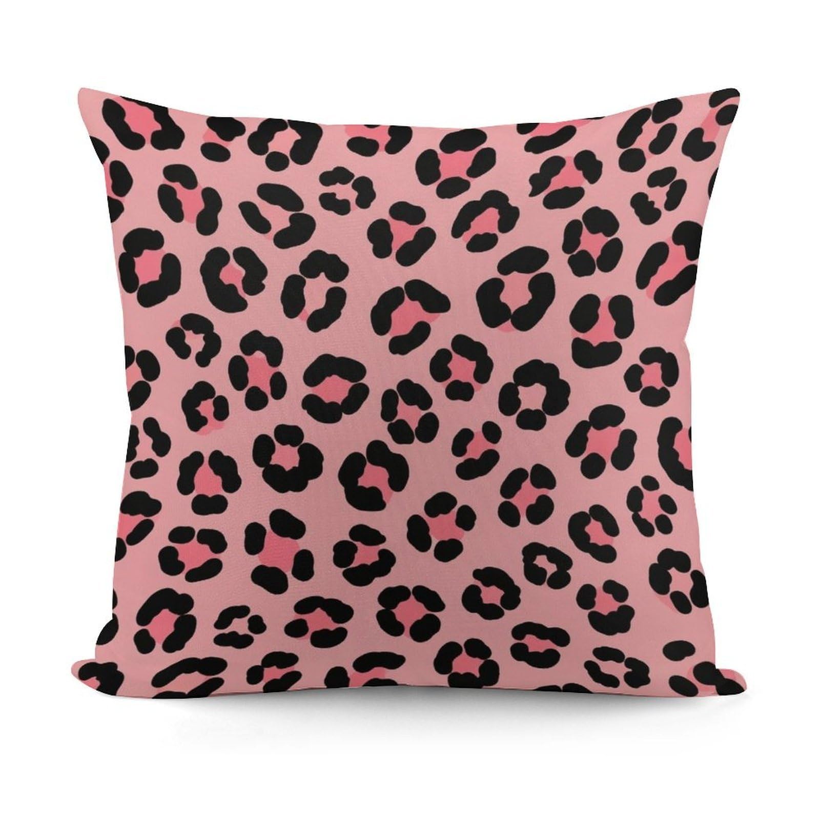 Smazdfxx Picture(243) Fashion Decorative Throw Pillow Covers Couch Cushion Case Soft Cheetah Leopard Print Floral Pink Pillowcases For All Seasons