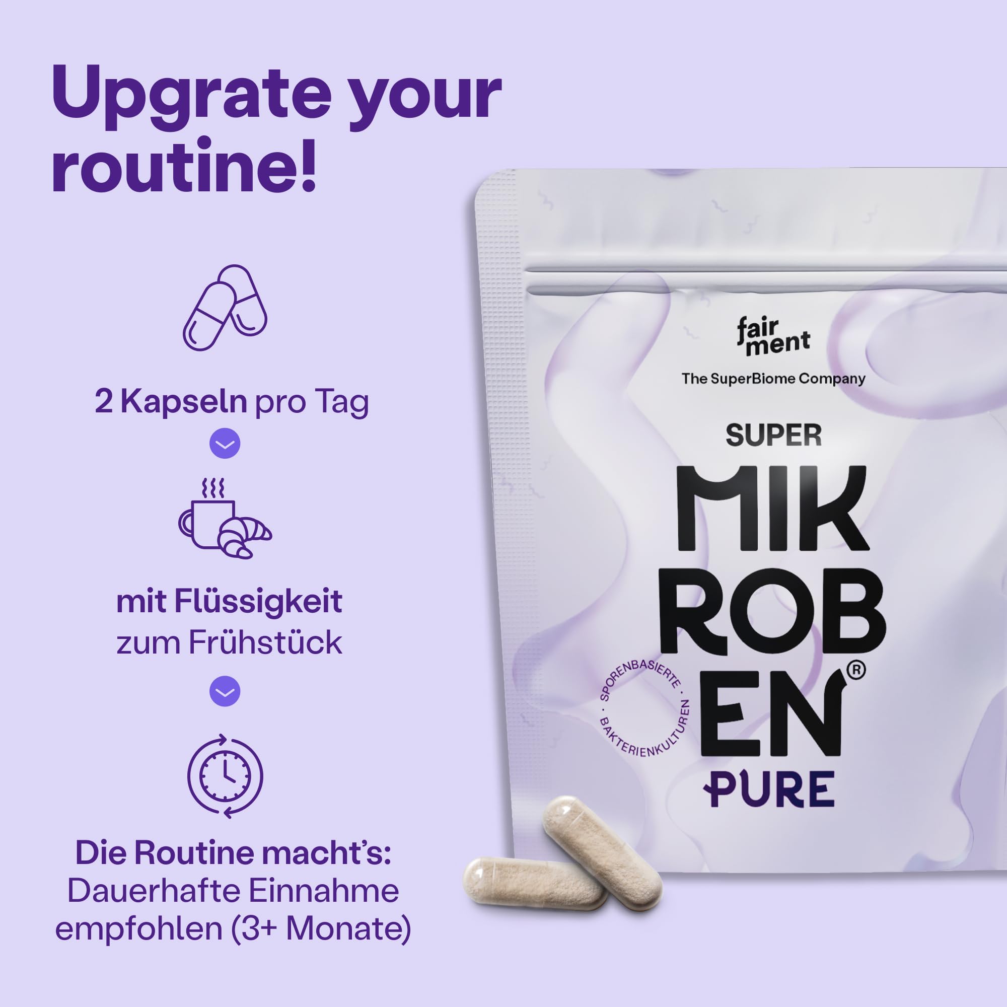 fairment SuperMikroben® Pure, Bakterien Stämme 3 MRD KBE/Tagesdosis, hochdosiert, 60 Kapseln aus Deutschland