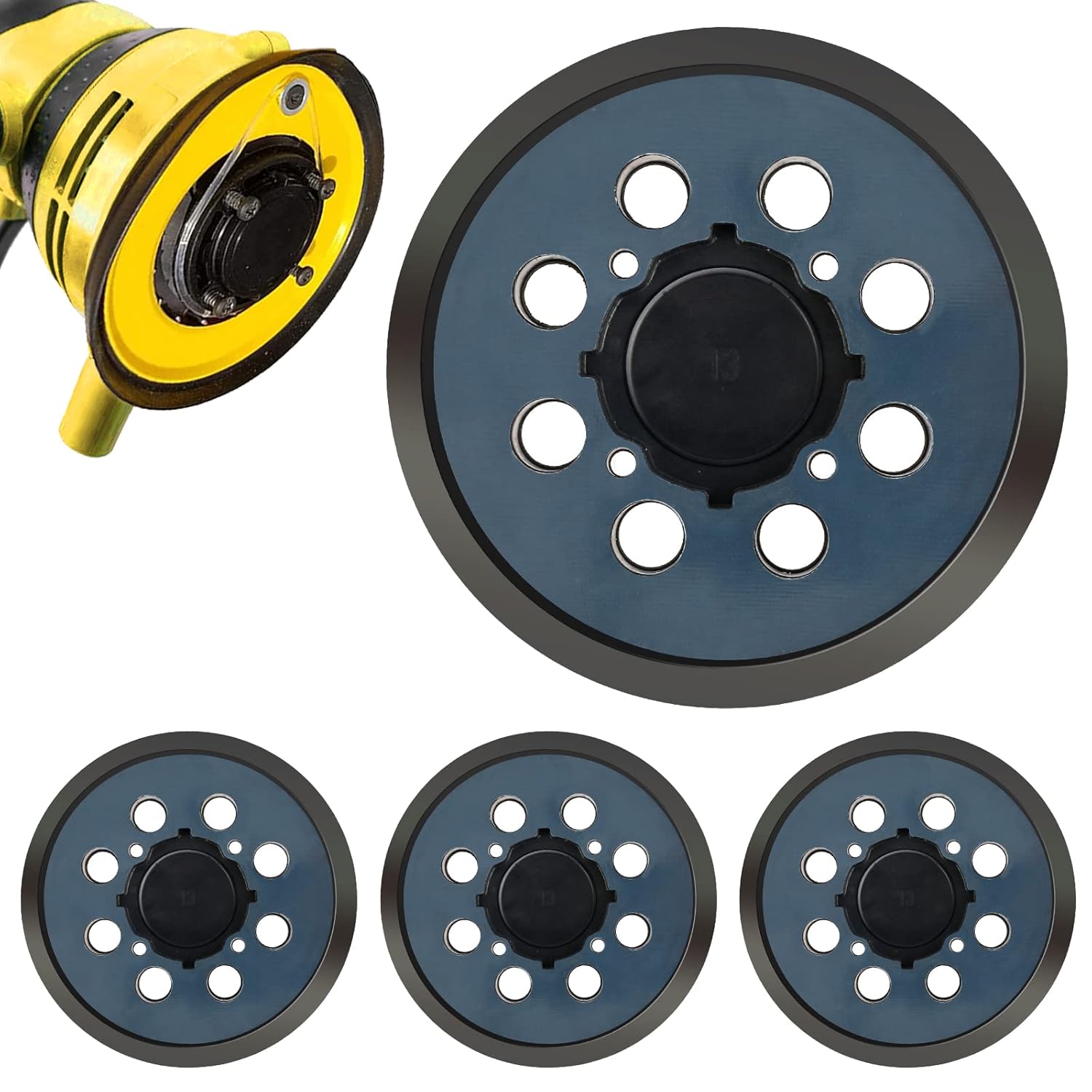 4 Packs 5 inch 8 Hole Hook and Loop Replacement Sanding Pad for DeWalt