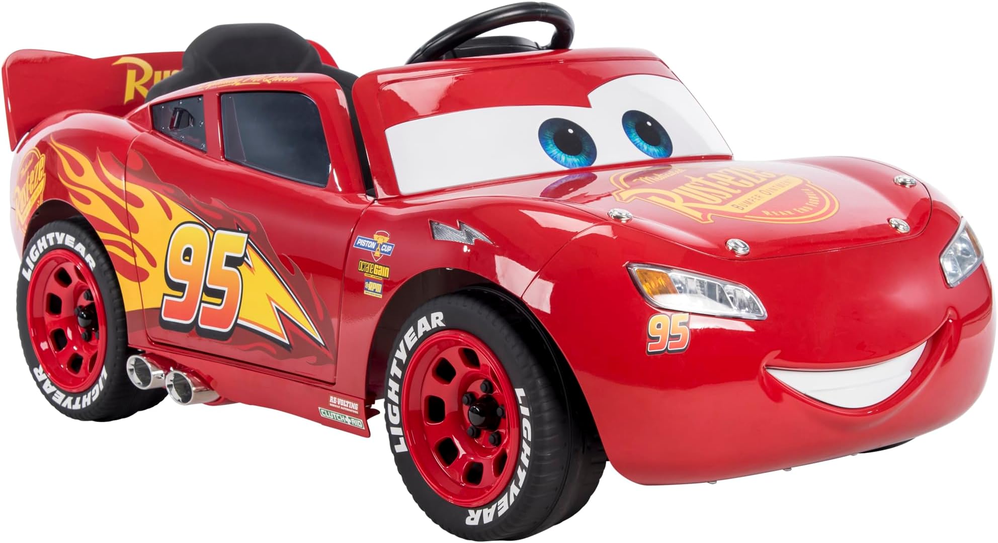 Huffy Disney Lightning McQueen Kids Electric Car, Motorized Car 6v Lightning McQueen Red