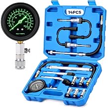 DISEN 14PCS Compression Tester 0-300 PSI Gauge 5 Adapters Plug Tester