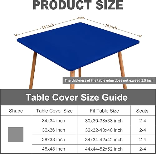 Miniatura 6 de eeivs Mantel cuadrado de girasol ajustable de elastano con borde elástico, mantel a cuadros, para comedor, hogar, cocina, 34 x 34 pulgadas