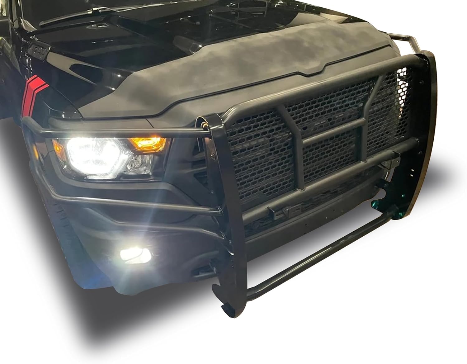 Black Horse RUGGED Heavy Duty Grille Brush Bumper Guard Modular Black Compatible with 2019-2026 Ram 1500-RU-DORA19-B