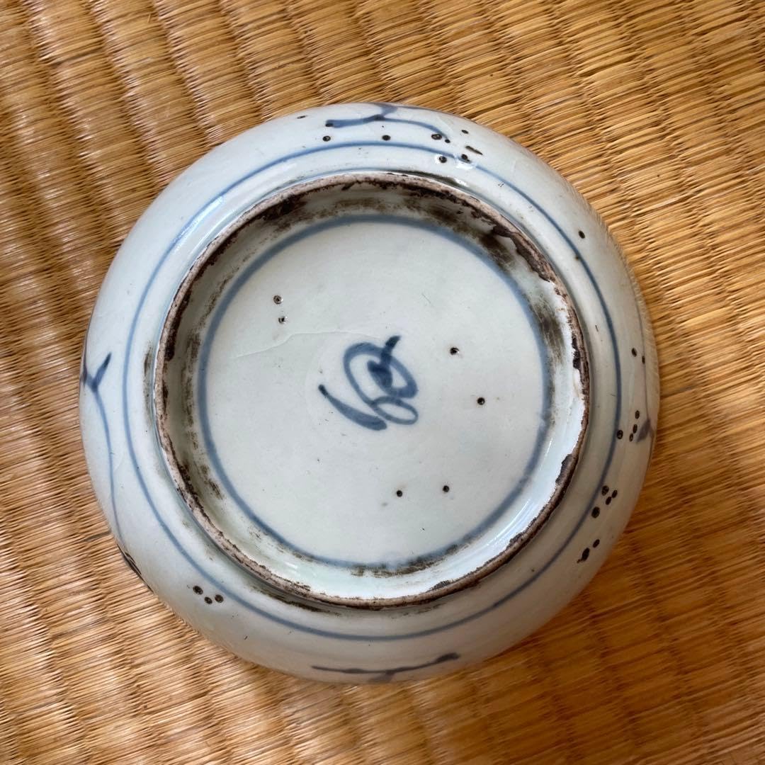 古伊万里 染付深皿 くらわんか 江戸時代 アンティーク 骨董 金継ぎ