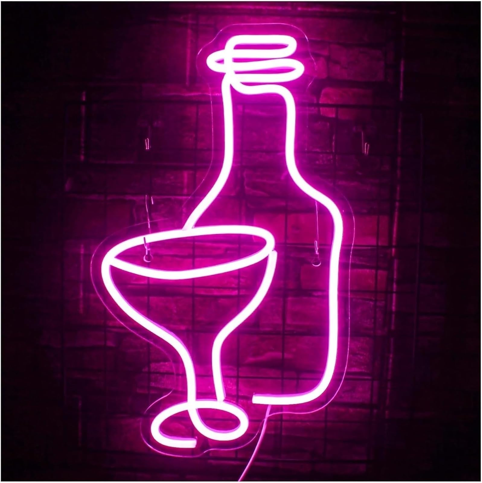 Aextroi neon Lights Sign Wine Glass for neon Lights LED for Wall Decor for man Cave Pub Beer Cocktails Resturant