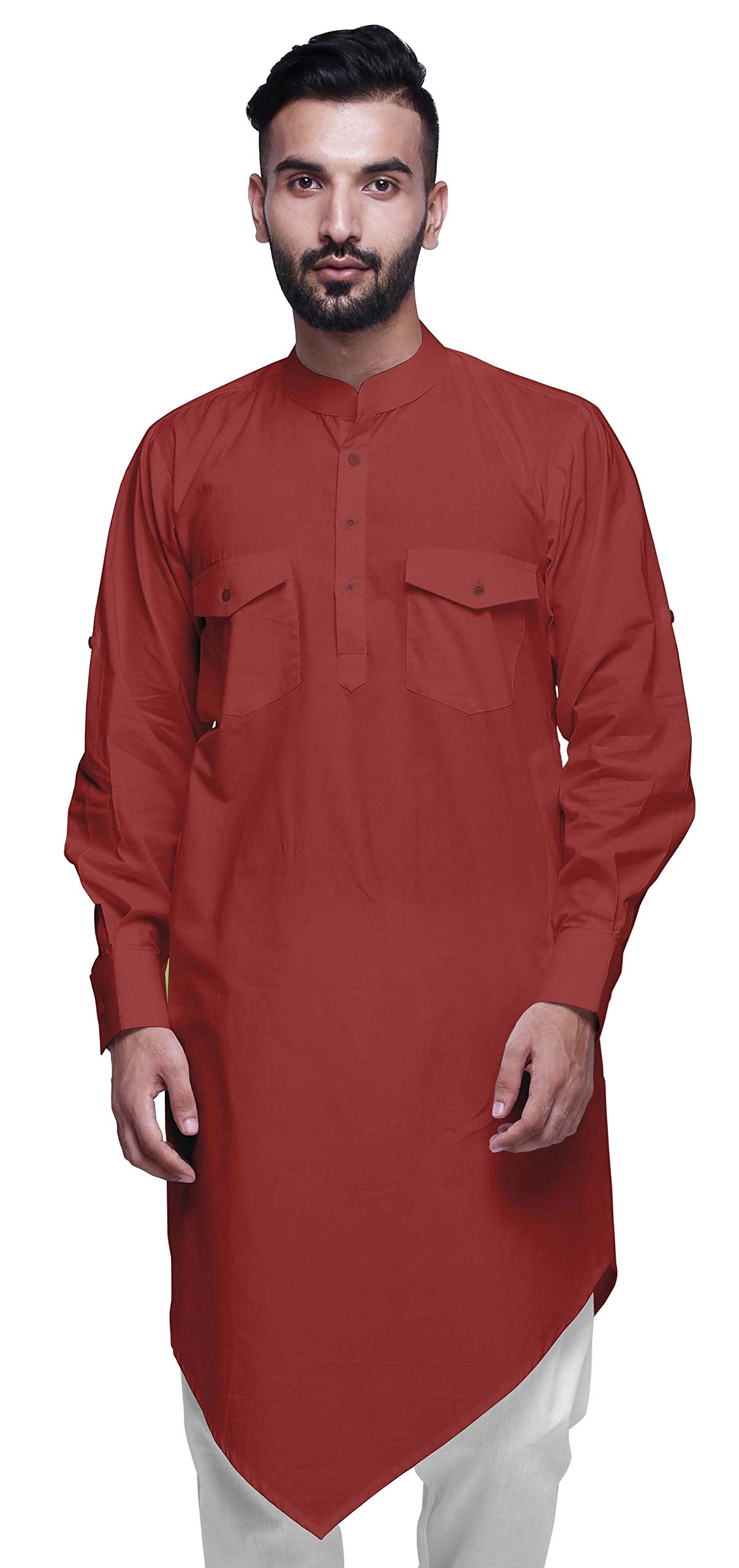 Atasi Chinese Collar Shirt Full Sleeve Kurta for Men Wedding Long Kurta